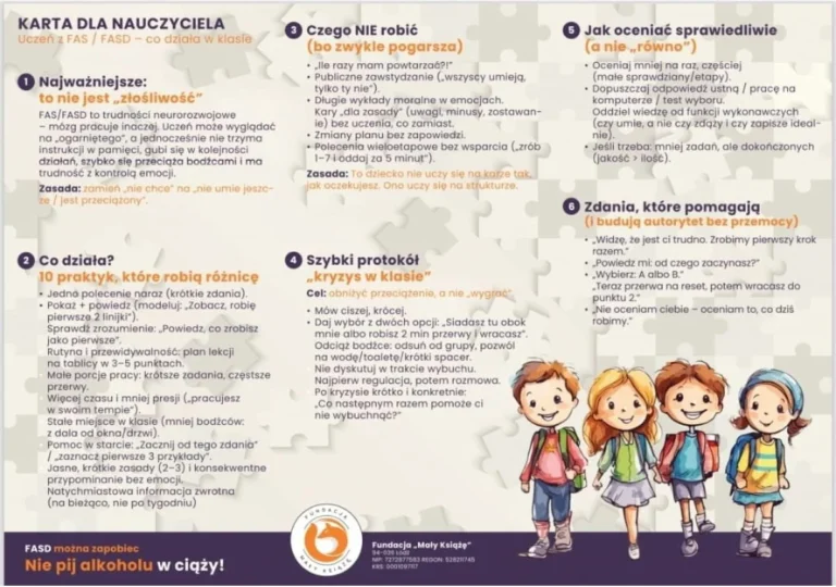 FAS i FASD - pomoc dla rodzin zastępczych i adopcyjnych z dziećmi dotkniętych chorobą - Fundacja Mały Książę - ulotka-2