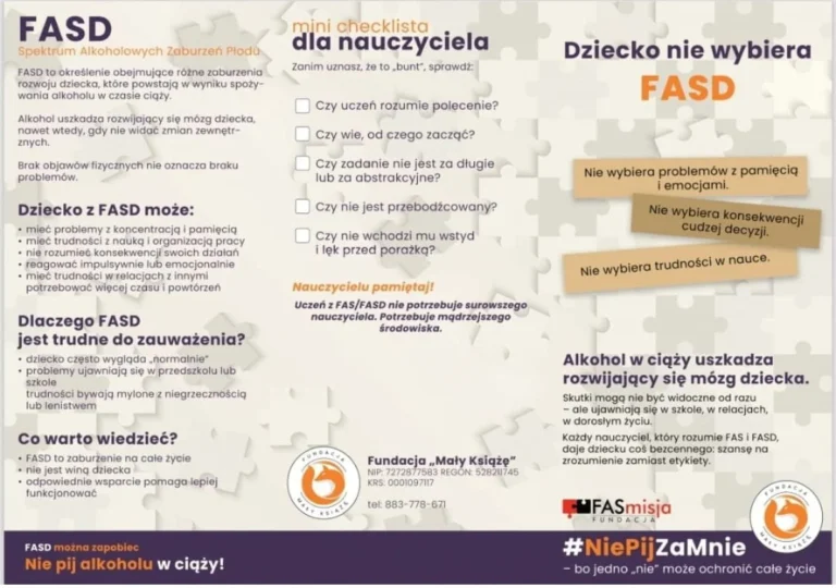 FAS i FASD - pomoc dla rodzin zastępczych i adopcyjnych z dziećmi dotkniętych chorobą - Fundacja Mały Książę - ulotka-1